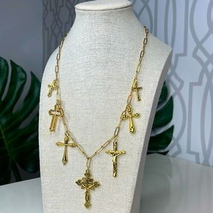 Gold Cross Pendant Necklace